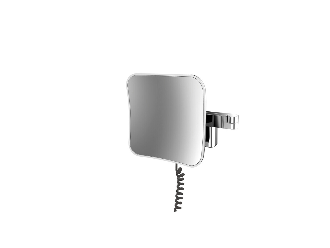 Espejo De Afeitado Y Maquillaje Emco Led, Aumento 5 Veces, Angular, Brazo De Doble Articulación, Cable En Espiral, Enchufe, 1095, Color Cromo