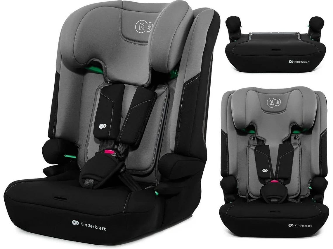 Silla De Coche 3 En 1 Kinderkraft I-comfy I-size (76–150 Cm - H-guard System - Sps - Easy Grow - Gris)