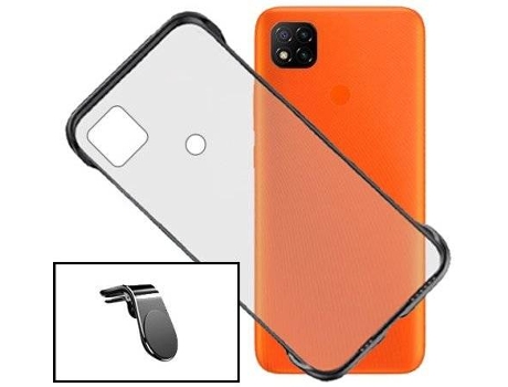 Kit Soporte Magnético L Safe Driving Coche y Funda Invisible Bumpe Xiaomi Redmi 9 Activ PHONECARE Negro
