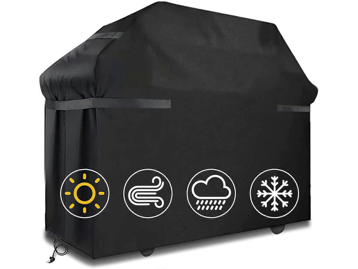 Protector Barbacoa Impermeable Resistente Al Viento Y Rasgaduras Con Cintas Y Bolsa De Almacenamiento 145x61x117cm
