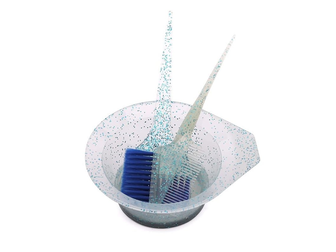 Kit De Brocha Y Bol Para Teñir El Cabello, Set Con Purpurina Que Incluye Bol, Peine Y Brocha Angular.