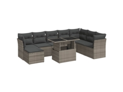 Maison Exclusive - Set De Sofás De Jardín Con Cojines 9 Pzas Ratán Sintético Gris