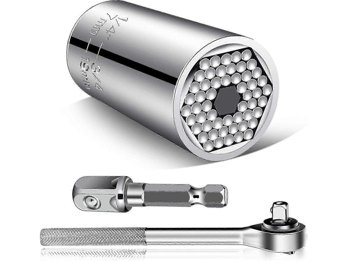 Juegos de herramientas de vaso universales, compatibles con herramientas multifunción para hombres y profesionales (7 mm-19 mm)