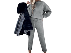 2026-conjunto De Sudadera Para Mujer Con Camiseta Y Pantalones De Franela Material Mezcla De Algodón