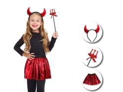 Kit de Diablesa infantil Tutú, diadema y mini tridente
