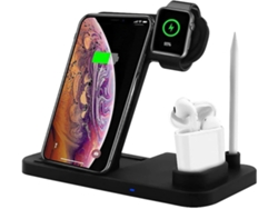 Estación De Carga Sin Qi Dock Para Apple Yemaesre Negro