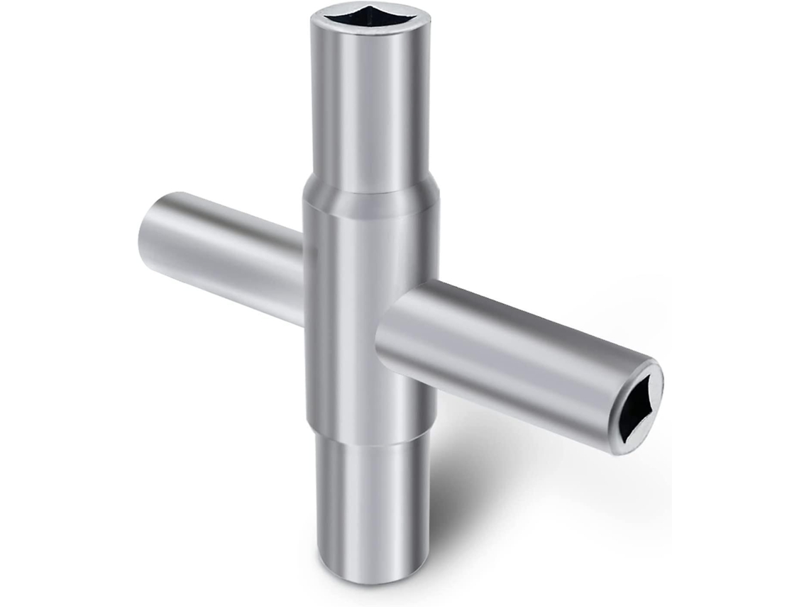 Llave De Grifo De 4 Vías De Acero, Llave De Grifo Plateada Para Grifo De Manguera, Llave Para Manguera, Llave De Servicio De Agua