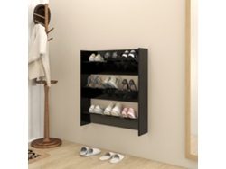 Zapatero Organizador de Pared 80X18X90 Cm Contrachapado Negro