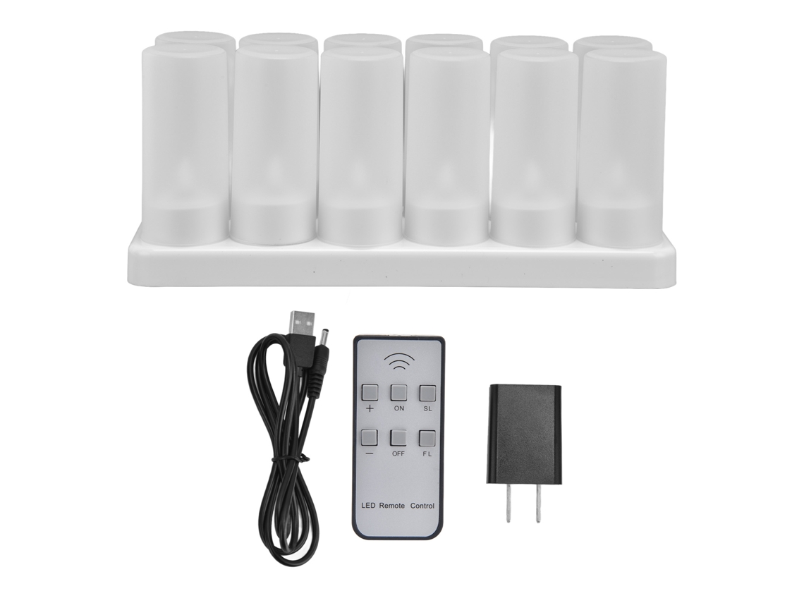 Velas LED reutilizáveis sem chama Rebe para festas, casamentos e Natal, com plugue bivolt (100-240V). Luz decorativa.