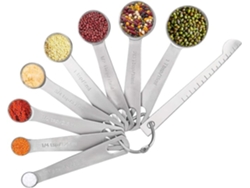 9 Cucharas Medicao Aco Inox Con Escala, Face Limpiar, Para Assar
