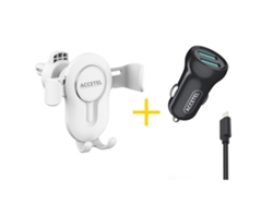 Cargador ACCETEL iPhone 13 Pro Max (Lightning - Blanco y Negro)