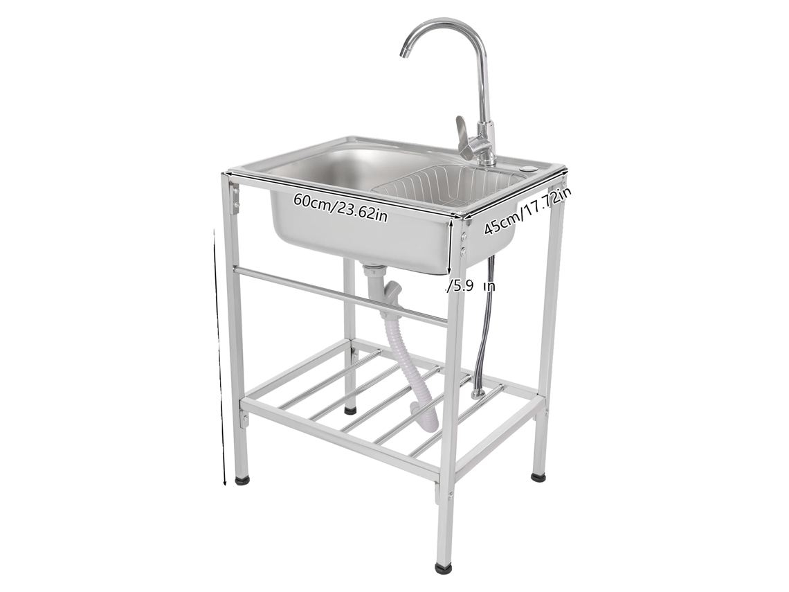 Fregadero de pedestal, grifo de 360°, OEM plateado
