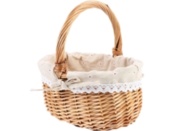 Cesta de lino trenzado Slowmoose para picnics/viajes.