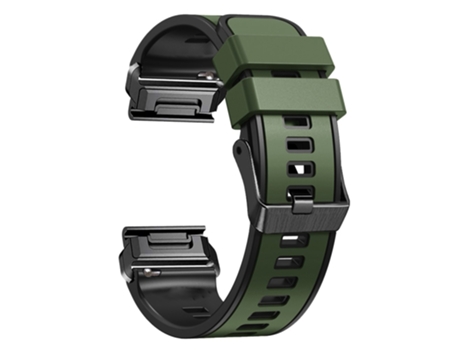 Correa de Silicona liberación rápida dos colores para Garmin Tactix 7 Pro/Tactix Delta - verde militar/negro