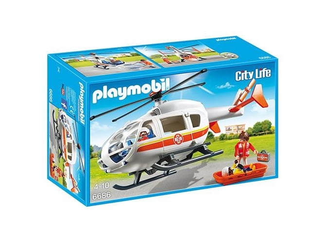 PLAYMOBIL City Life: Helicóptero de emergencias médicas (Edad Mínima: 4)