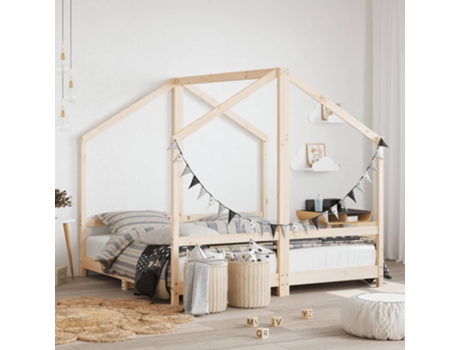 Estructura de cama de niños madera maciza de pino 2x(80x160) cm MAISON EXCLUSIVE