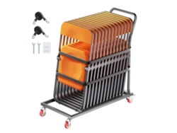 Carrito plegable para sillas Succebuy de 136 kg, capacidad para 25 sillas, almacenamiento vertical en forma de L