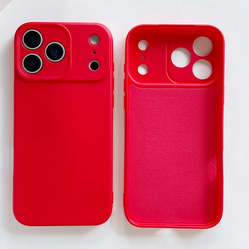 (iphone 15 Pro Rojo) Funda De Silicona Líquida Para Iphone, Material Tpu Para Protección Contra Golpes.