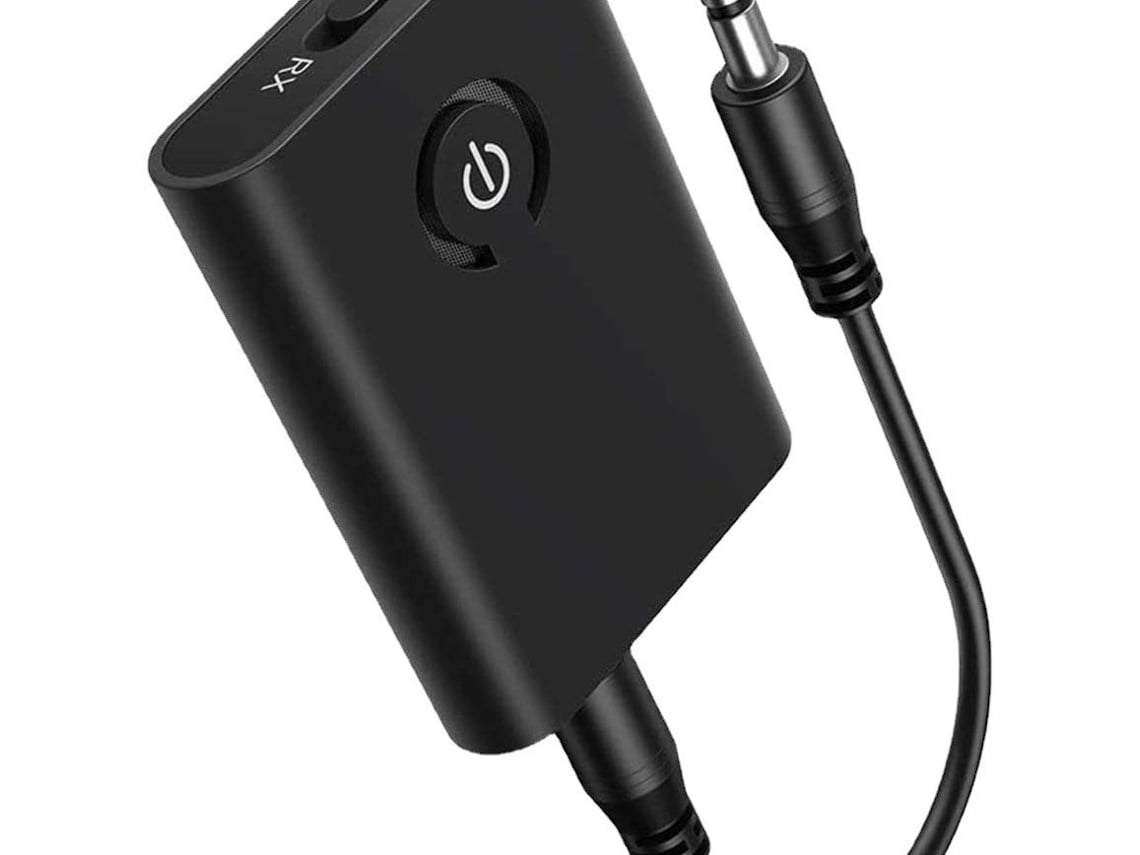 Adaptador Bluetooth 5.0 para avión, conecta 2 auriculares inalámbricos, incluye un transmisor integrado de 3,5 mm y un receptor de TV.