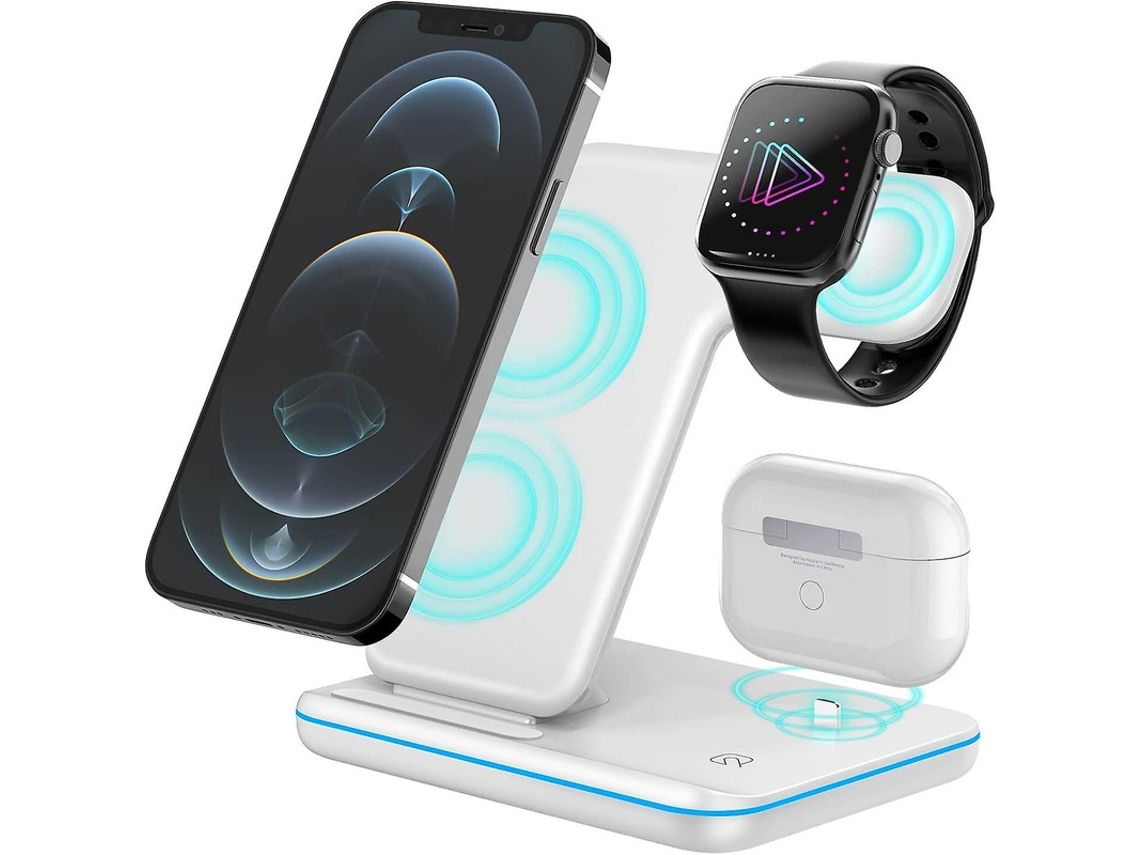 Cargador Sin Qi Fast Wireless Para Apple, Huawei, Samsung Yemaesre Blanco
