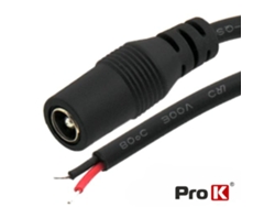 Enchufe de alimentación de CC macho de 5,5 x 2,1 mm y 15 mm con cable PRO K