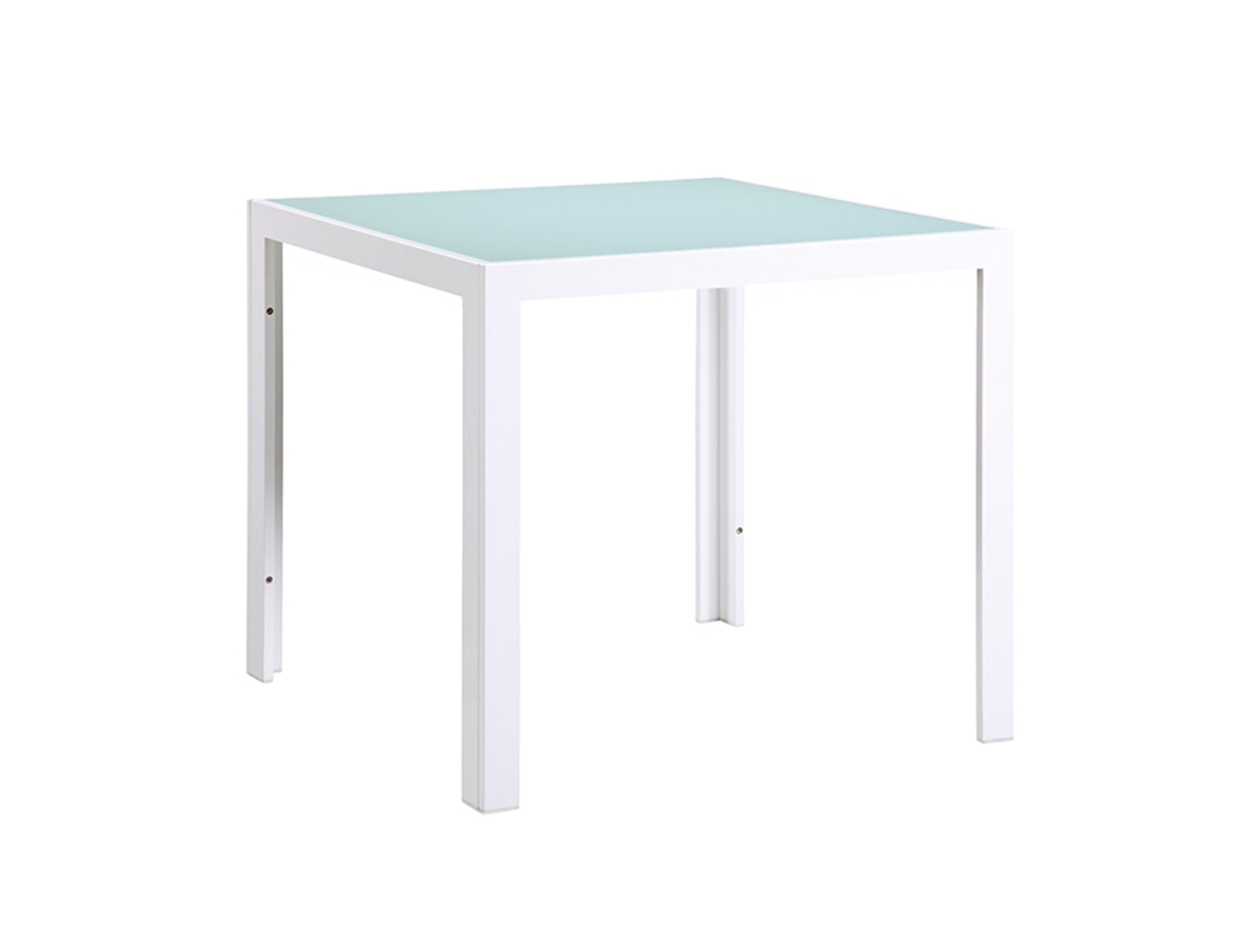 Mesa Cuadrada Exterior 80x80 Blanco Shio Garbar