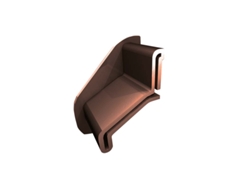 Deflector RENOPLAST de pared para perfil de alero K20 Marron Derecha Izquierda Acabado de terrazas Suelos de resina