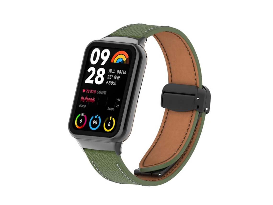 Correa para Redmi Watch 6 / 5 / Xiaomi Band 9 Pro - Piel - Cierre magnético - Negro - Textura de lichi