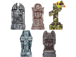 Lápidas De Espuma De 43 Cm Para Cementerio, Ideales Para Halloween (5 Piezas), Decoración De Jardín Para Halloween.