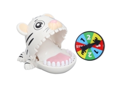 Juguete De Morder Dedo Animal Cartoons Para Aliviar Estrés Y Ansiedad, Coordinación Mano-ojo, Juego Dentista Con Rueda Giratoria Blanco