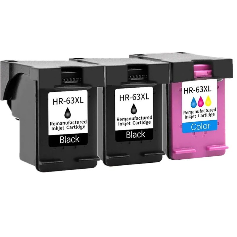 Cartucho De Tinta 63 Xl (2 Negros Y 1 De Color) Para Hp Officejet 3830, 3831, 3832, 3833, 3834, 4650, 4652, 4654, 4655, 5220 Y 5230.