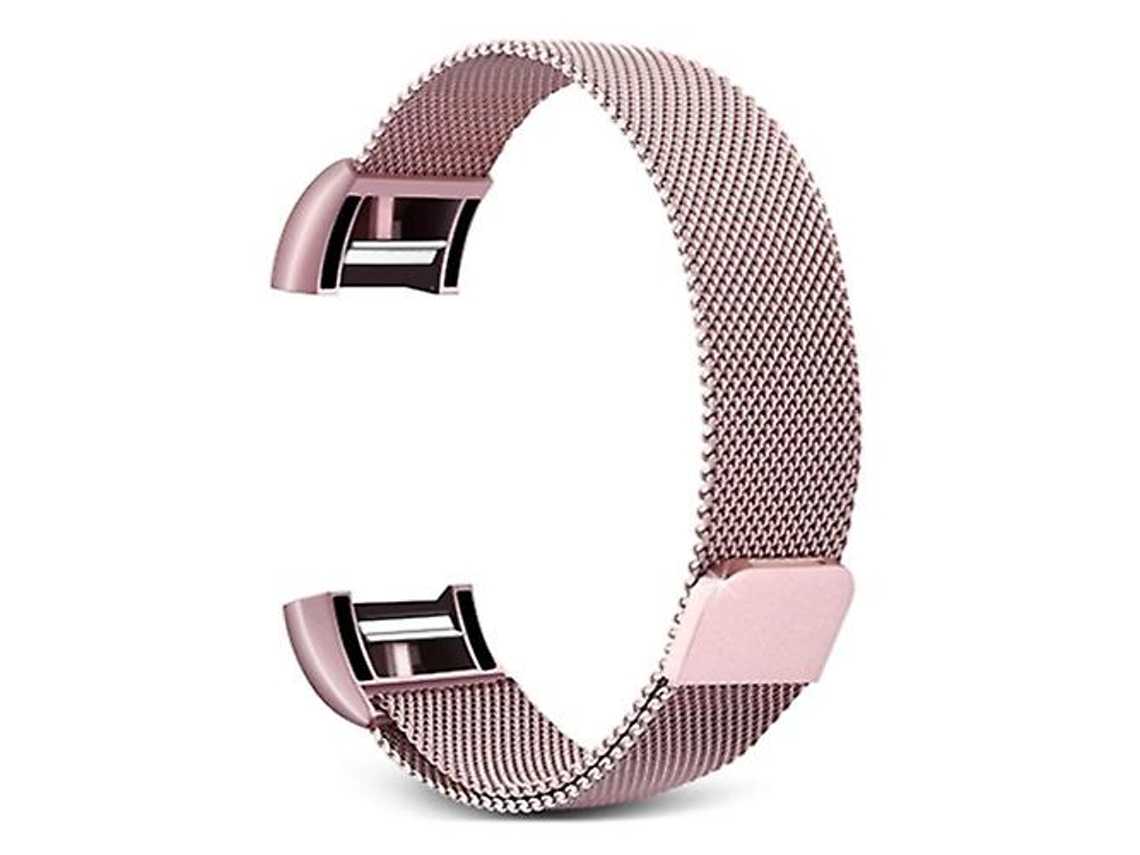 Correa Para Fitbit Charge 2 Correa De Pulsera De Reloj Inteligente De Acero Inoxidable Rosa CHRUI
