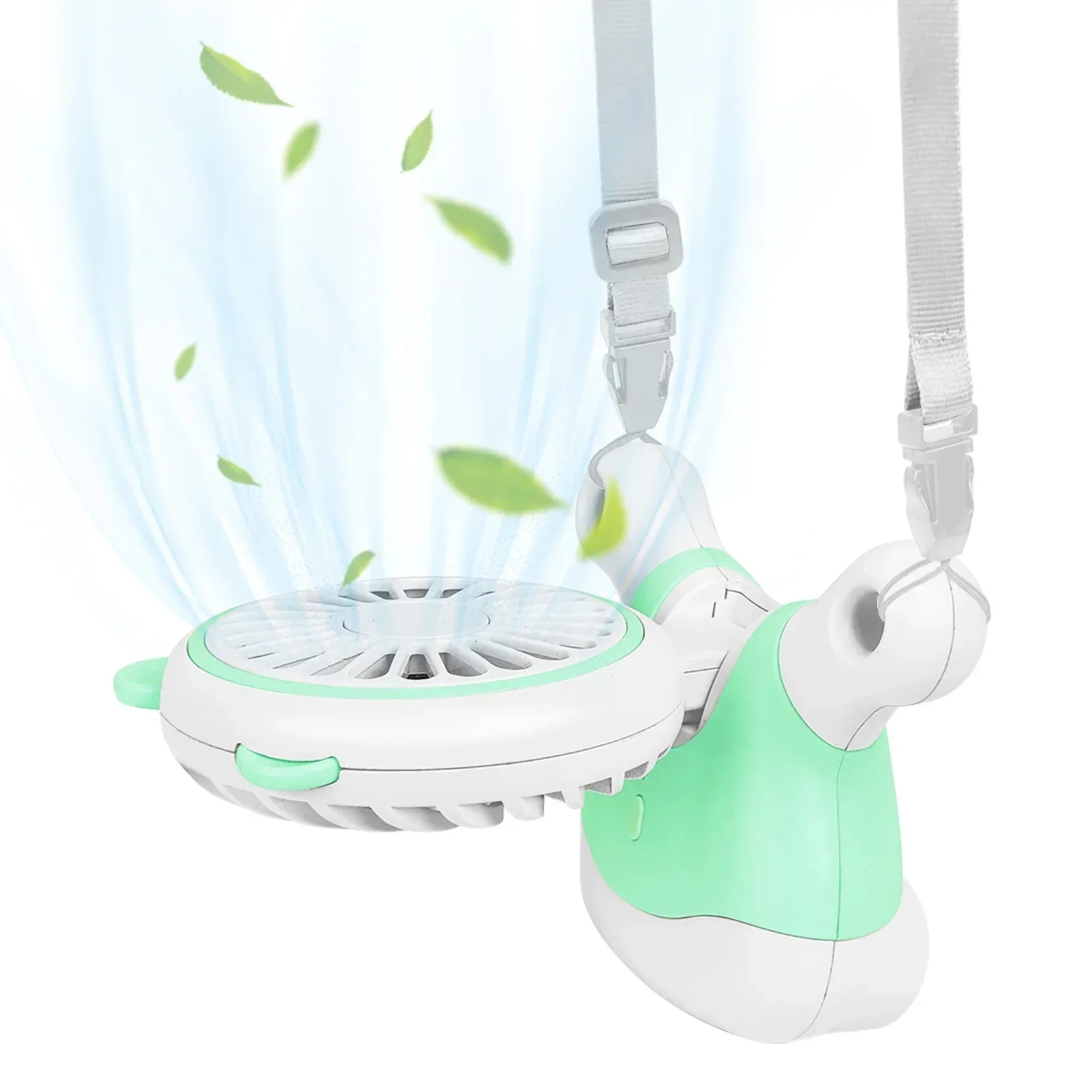 Ventilador Portátil (verde), Tres Velocidades De Viento, Potente Flujo De Aire, Funcionamiento Silencioso Y Ajustable.