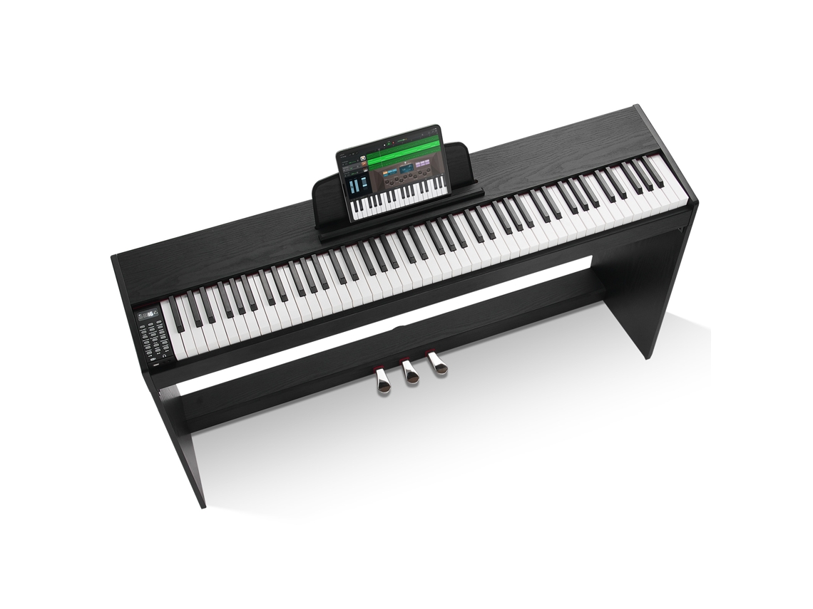 Piano digital Succebuy de 88 teclas totalmente ponderadas con teclado dual y soporte de estuche único.