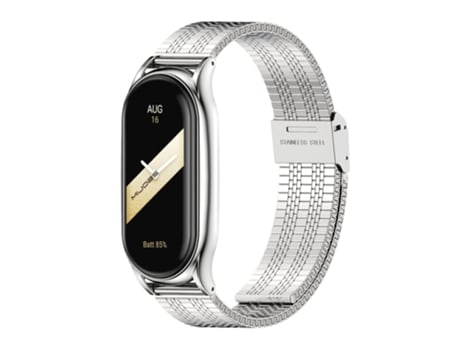 Correa de reloj inteligente para Xiaomi Mi Band 8 Mijobs Plus Correa de reloj de metal (plateada)