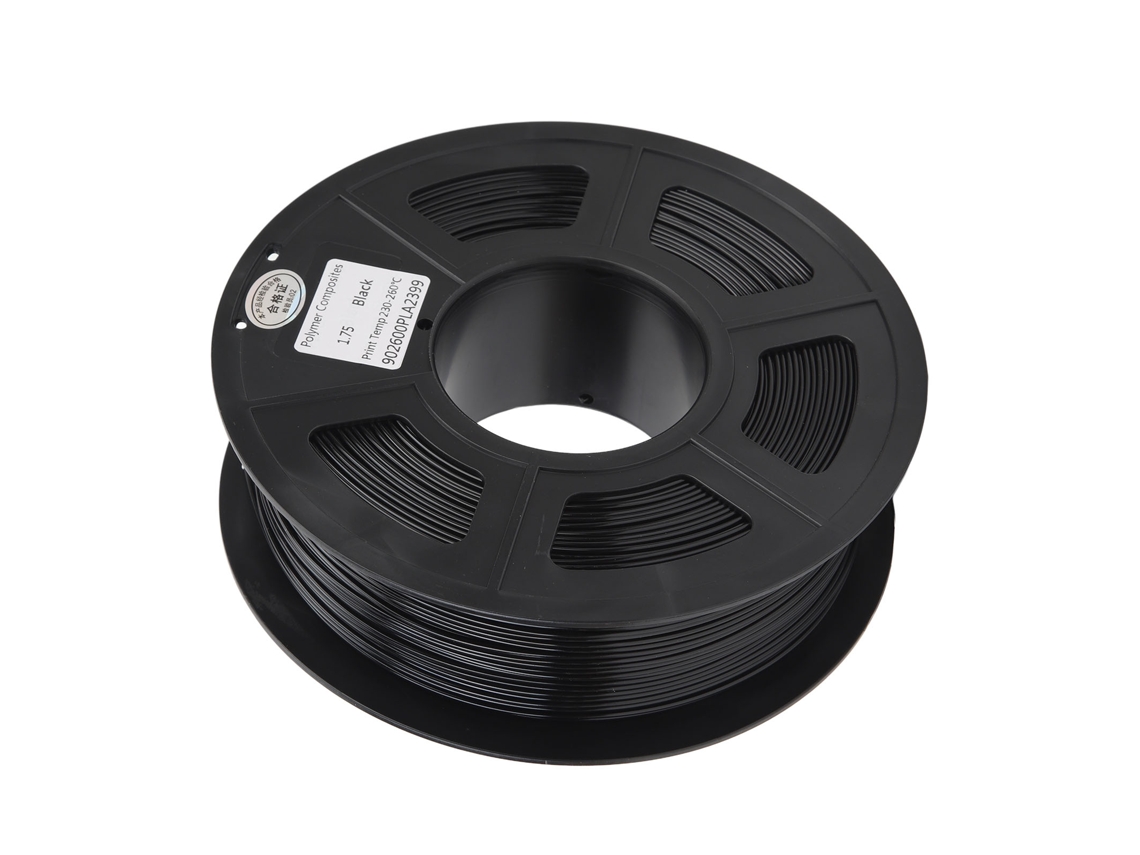 Filamento Pla De 1,75 Mm Para Impresora 3d, Rollo Negro, Paquete De Impresión Compuesta