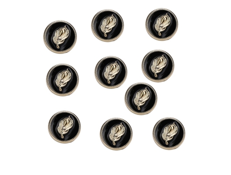 Pack de 10 Botones Redondos Antideslizantes Desmontables Negro