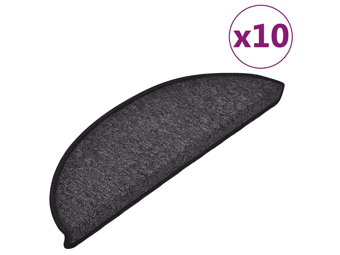 Maison Exclusive - Felpudos Para Escaleras (10 Unidades, 56 X 17 X 3 Cm, Antracita, Semicirculares)