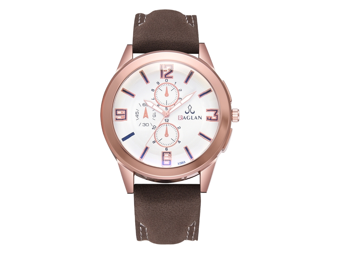Reloj De Cuarzo Informal Para Hombre Con Correa De Piel Sintética Marrón.