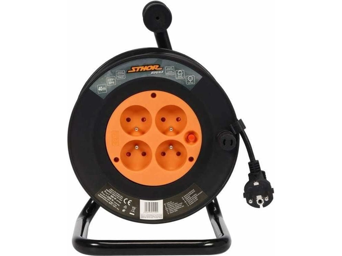 Cable alargador 82694 50 m Negro Naranja STHOR