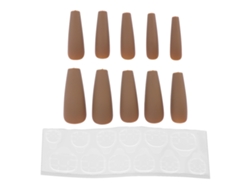10pcs Unhas Falsas De Cofre Longas Prensáveis De Gesso Para Manicure Decoração Feminina N5355-04