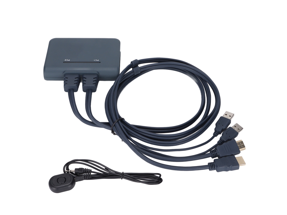 Switch Kvm Usb 2 Portas Com Interface Hd Multimedia Fio Para Entretenimento Em Casa E Escritório21uhb