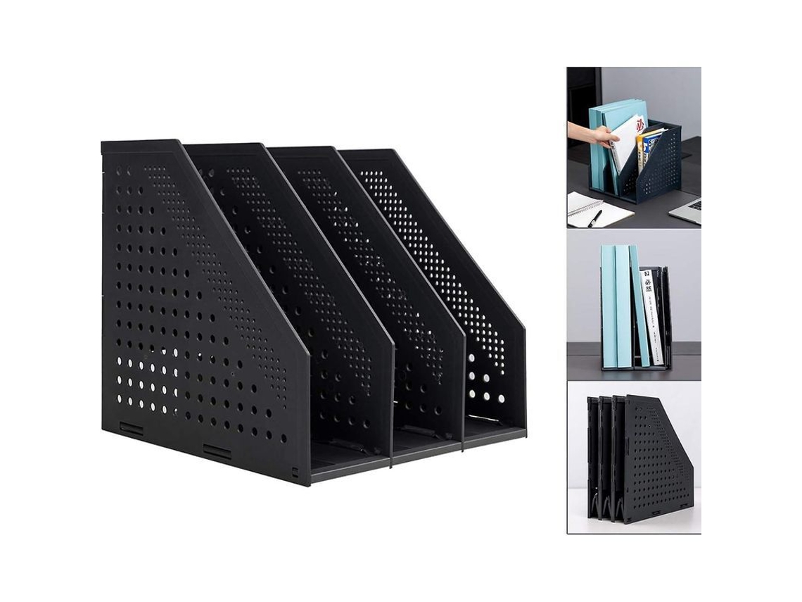 2026-organizador Plegable De Archivos Heytea Con 3 Compartimentos Verticales Para Oficina, Almacenamiento Práctico Sin Ensamblaje