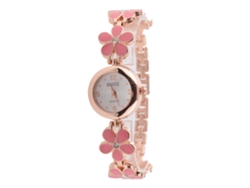 Reloj De Pulsera De Moda Para Mujer Con Brazalete Ultrafino De Flores, Cuarzo De Aleación, Oro Rosa.