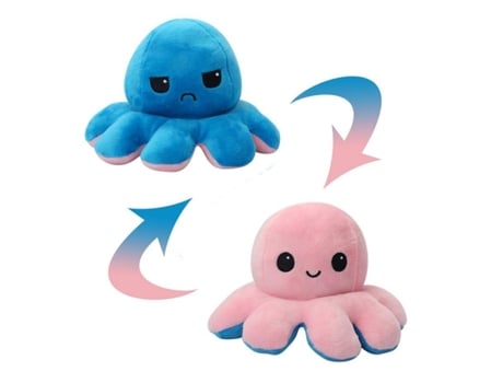 Lindo Octo Reversible de Simulación Suave, Voltereta de Doble Cara, Muñeco de Peluche L