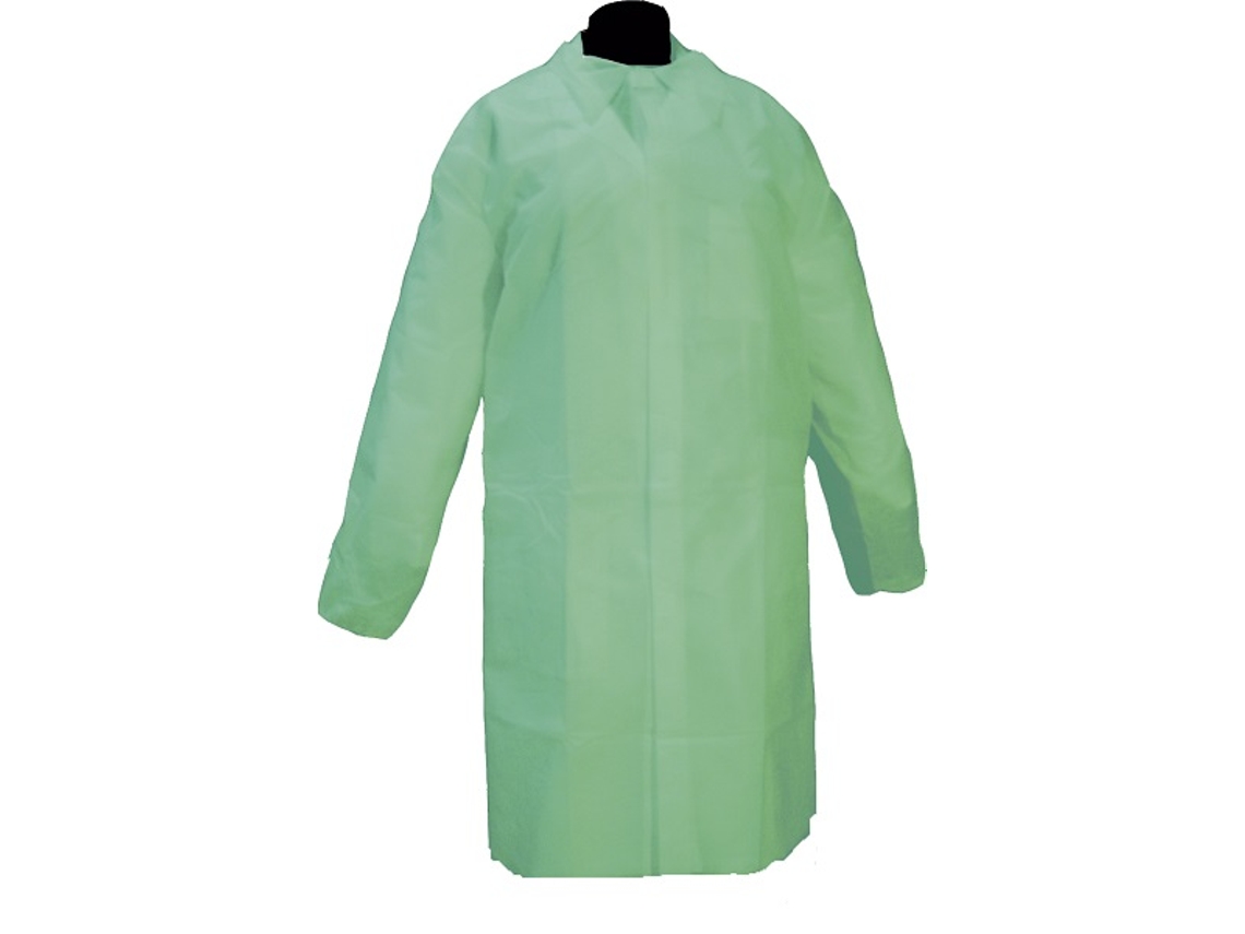 Bata de Propileno 25 Gr Fecho de Velcro Verde Tamanho XL Pacote 50 Unidades PROLIMAX