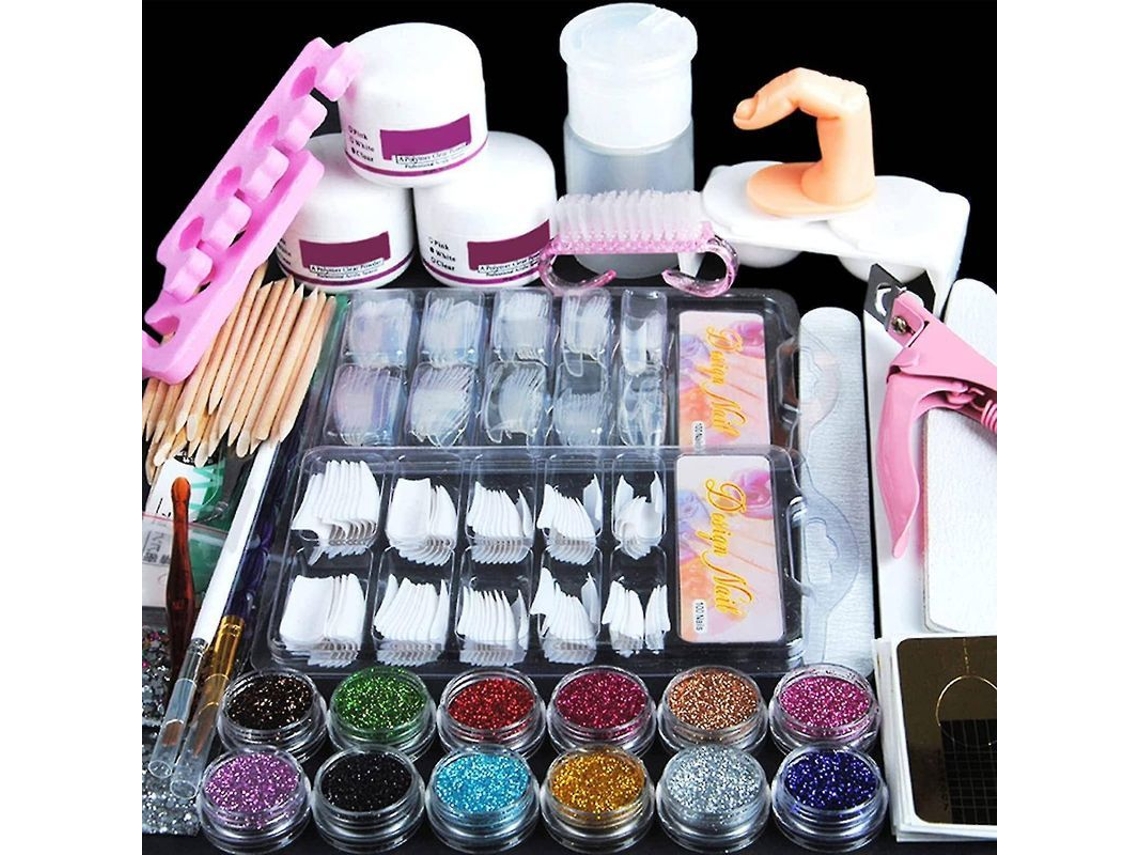 Kit Profesional De Uñas Acrílicas Para Principiantes Con Polvo, Purpurina Y Herramientas Completas 2025