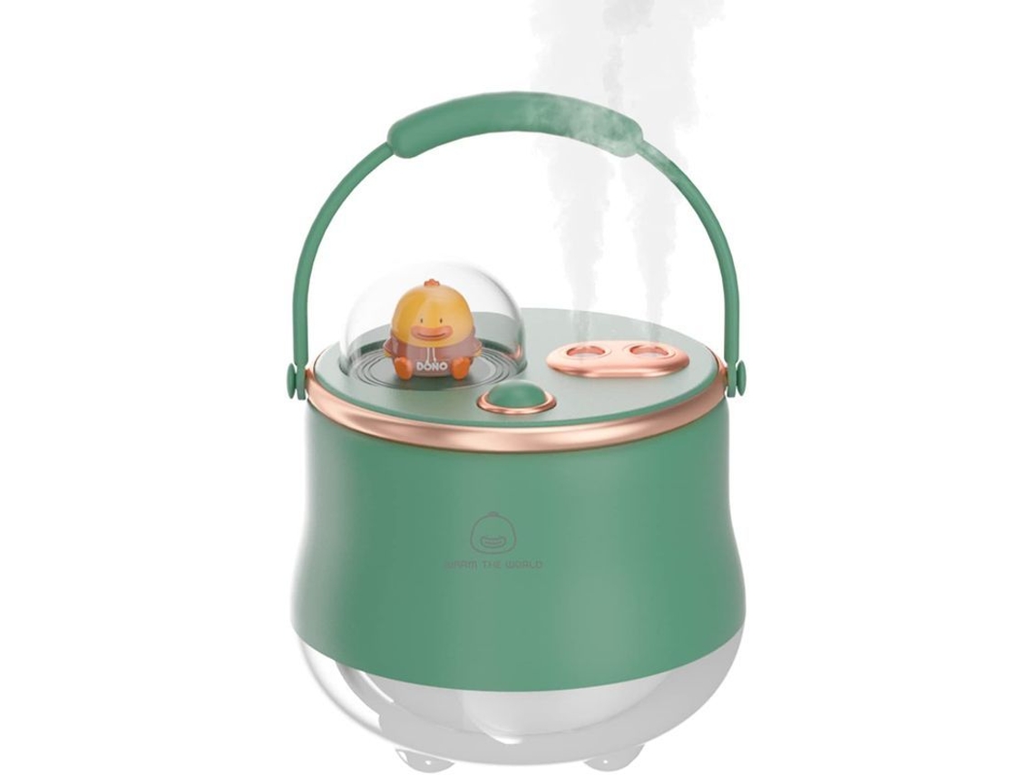 Humidificador De Vapor Frío, Portátil De 400 Ml Con Batería De 1200 Mah, Dos Estilos De Mariposa Ajustables, Luz Verde Cálida.