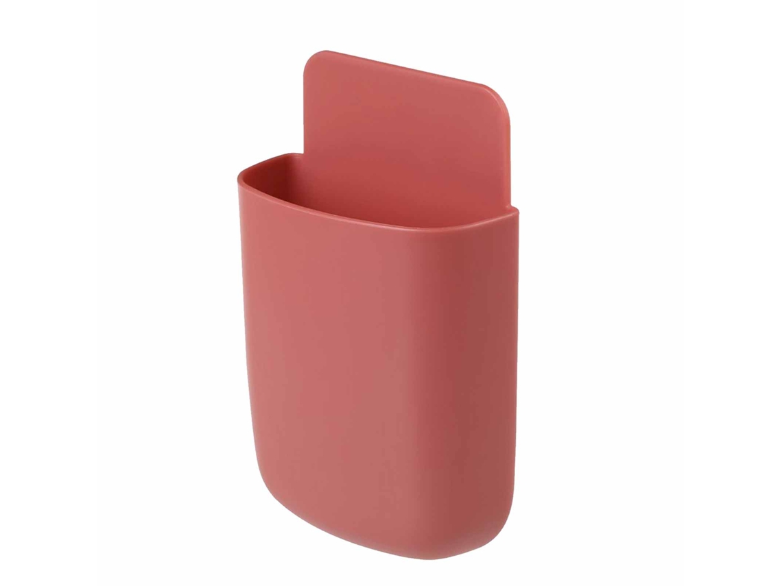 Caja De Almacenamiento Multifuncional Para Montaje En Pared Para Mandos A Distancia Y Soporte Para Teléfono Móvil - Rojo