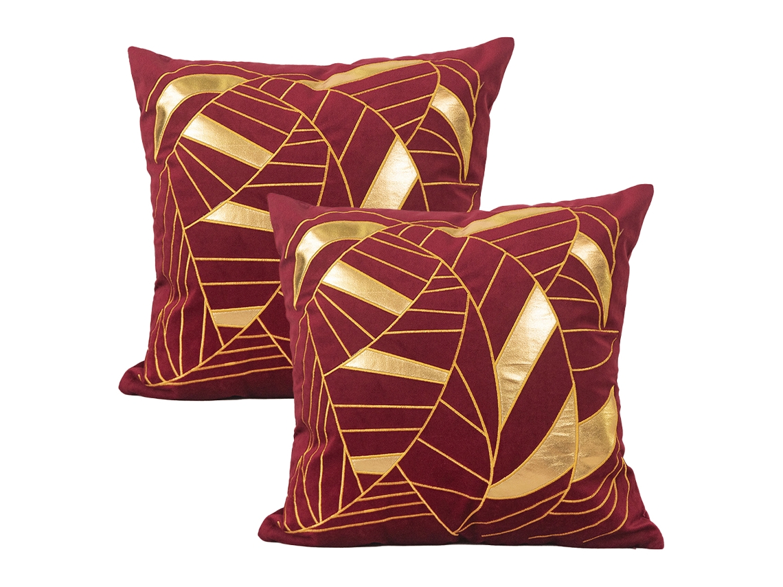 Juego De 2 Fundas De Almohada De Cuero A Rayas, 45,7 X 45,7 Cm